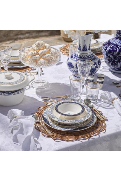 Talisman Lace Dinner Set 60 Pieces - Navy Blue - 1