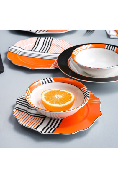 Talya Dinner Set 24 Pieces Orange - 4