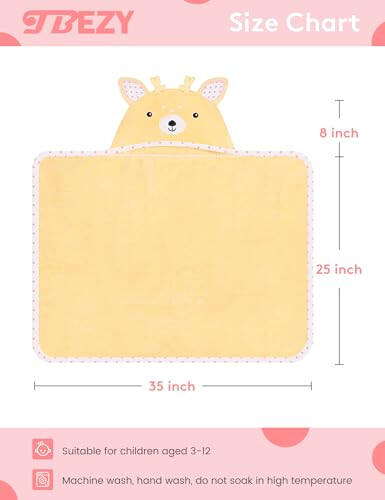 TBEZY Baby Hooded Towel with Unique Animal Design Ultra Soft Thick Cotton Bath Towel for Newborn (Fawn) - 1