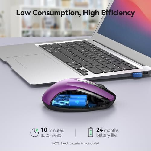 TECKNET Kablosuz Fare, 2.4G Ergonomik Optik Fare, Dizüstü Bilgisayar, PC, Bilgisayar, Chromebook, Not Defteri İçin Bilgisayar Faresi, 6 Düğme, 24 Ay Pil Ömrü, 2600 DPI, 5 Ayar Seviyesi - 11