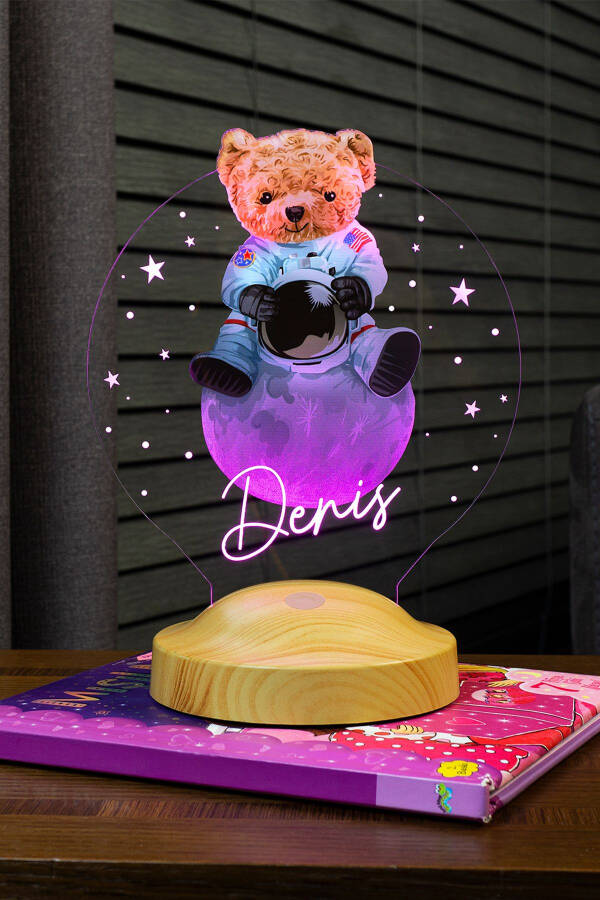 Teddy Bear, Bear LED Lamp, Birthday Gift Colorful Printed LED Lamp Night Light - 1