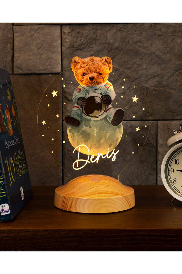 Teddy Bear, Bear LED Lamp, Birthday Gift Colorful Printed LED Lamp Night Light - 3