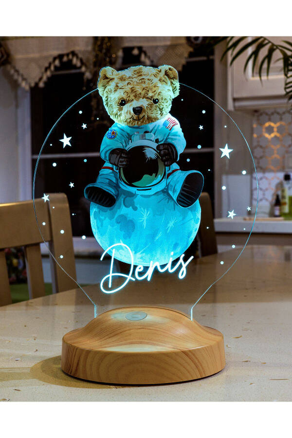 Teddy Bear, Bear LED Lamp, Birthday Gift Colorful Printed LED Lamp Night Light - 4