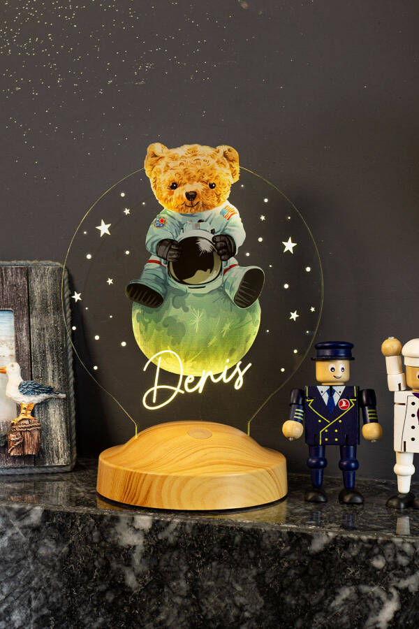 Teddy Bear, Bear LED Lamp, Birthday Gift Colorful Printed LED Lamp Night Light - 5