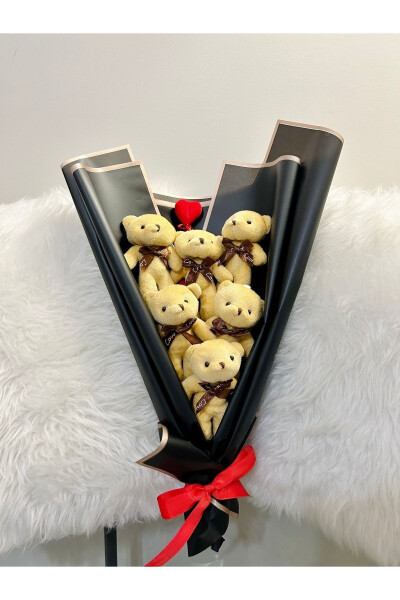 Teddy Bear Black Plush Bear Bouquet Anniversary Birthday Special Gift for Lover - 15