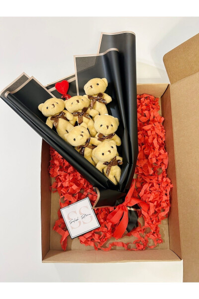 Teddy Bear Black Plush Bear Bouquet Anniversary Birthday Special Gift for Lover - 18