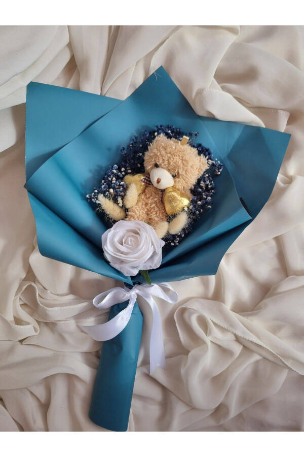 Teddy Bear Bouquet Chocolate Gift for Boyfriend, Gift for Lover/Friend/Birthday - 1