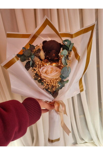 Teddy Bear Bouquet Chocolate Gift for Boyfriend/Gift for Friend/Birthday Gift - 2