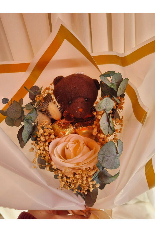 Teddy Bear Bouquet Chocolate Gift for Boyfriend/Gift for Friend/Birthday Gift - 5