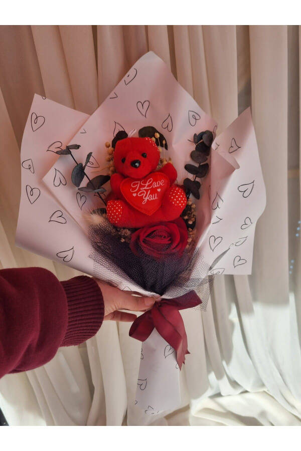 Teddy Bear Bouquet of Chocolate Gift for Lover/Friend/Birthday - 1