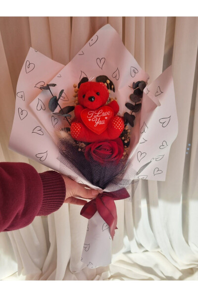 Teddy Bear Bouquet of Chocolate Gift for Lover/Friend/Birthday - 3