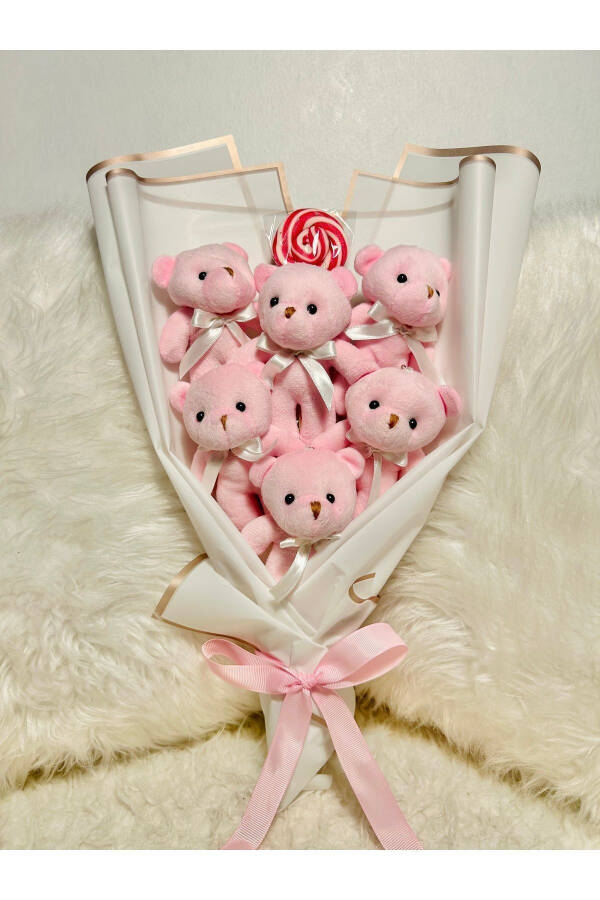 Teddy Bear Pink Candy Bear Bouquet, Special Anniversary Birthday Gift for Lover - 6