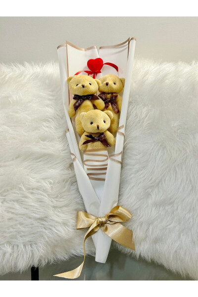 Teddy Bear White Mini Hat Bear Bouquet Anniversary Birthday Special Gift for Lover - 6