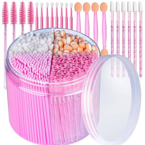 Teenitor 310PCS makeup artist kit essentials, Disposable Makeup Applicators, Marcara Wands Lip Applicators Disposable,Microswabs, Eyeshadow Applicators, Artist Supplies for Makeup with Storage Box - 1