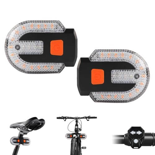 TEGUANGMEI Bike Tail Light with Turn Signal, Split Bicycle Rear Lights, USB Rechargeable Turn Signal Bike Taillights for Cycling, Cyclist Safety Warning Bike Light 5 Mode (Only One Remote Control) - 1