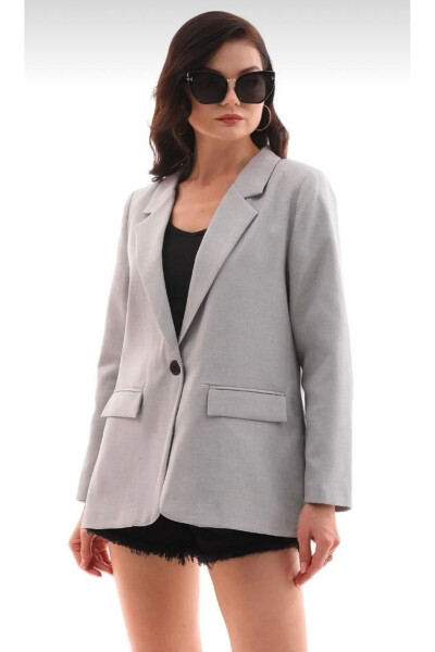 Tek Düğme Blazer Ceket - 4