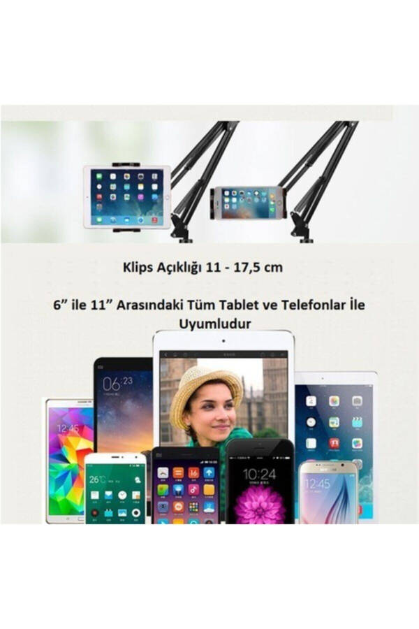 Telefon Tablet Masa Tutucu Esnek Uzun Kollu 360 Derece 6