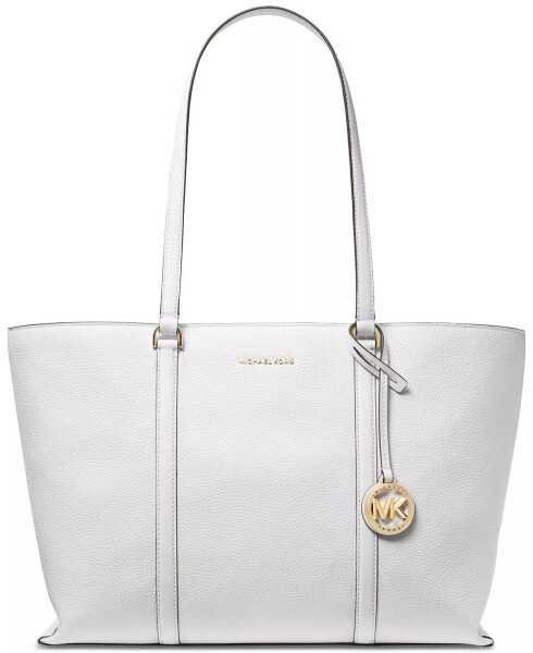 Temple Large Leather Tote Optic White - 4