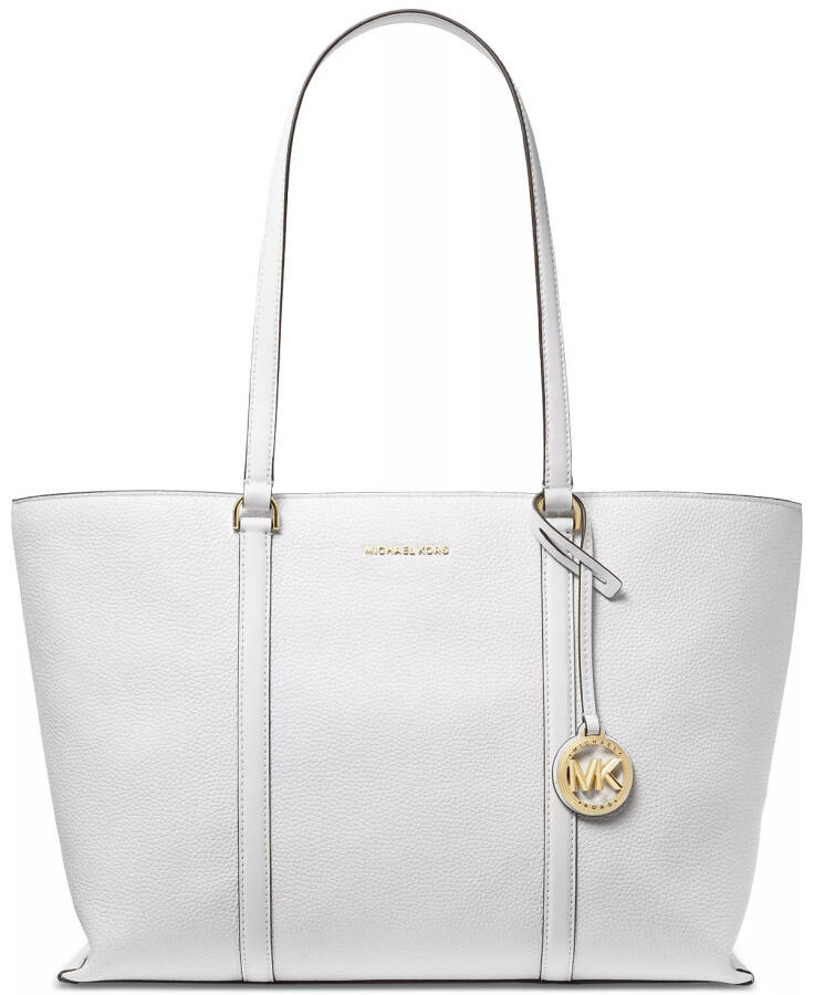 Temple Large Leather Tote Optic White - 4