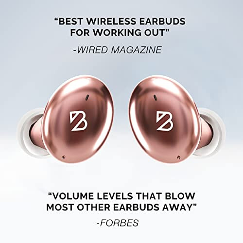 Tempo 30 Wireless Earbuds for Small Ears with Premium Sound, Comfortable Bluetooth Ear Buds for Women and Men, Rose Gold Pink Earphones for Small Ear Canals with Mic, Sweatproof, Long Battery, Bass - 9