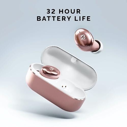 Tempo 30 Wireless Earbuds for Small Ears with Premium Sound, Comfortable Bluetooth Ear Buds for Women and Men, Rose Gold Pink Earphones for Small Ear Canals with Mic, Sweatproof, Long Battery, Bass - 6