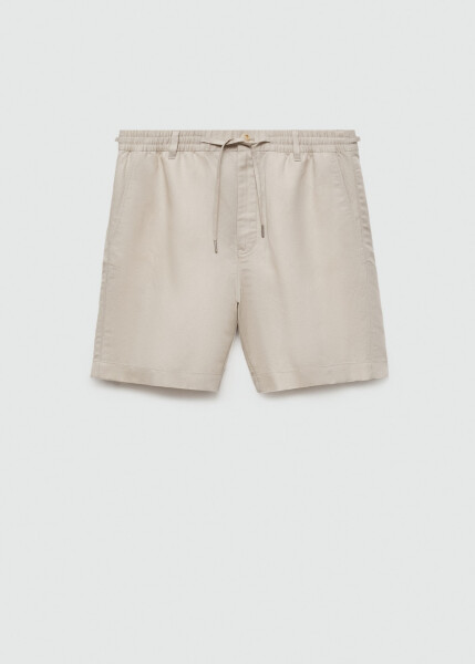 Tencel linen drawstring shorts - Ice Grey - 1