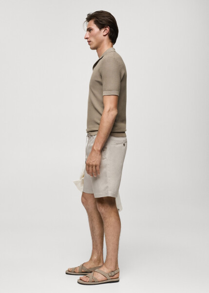 Tencel linen drawstring shorts - Ice Grey - 9