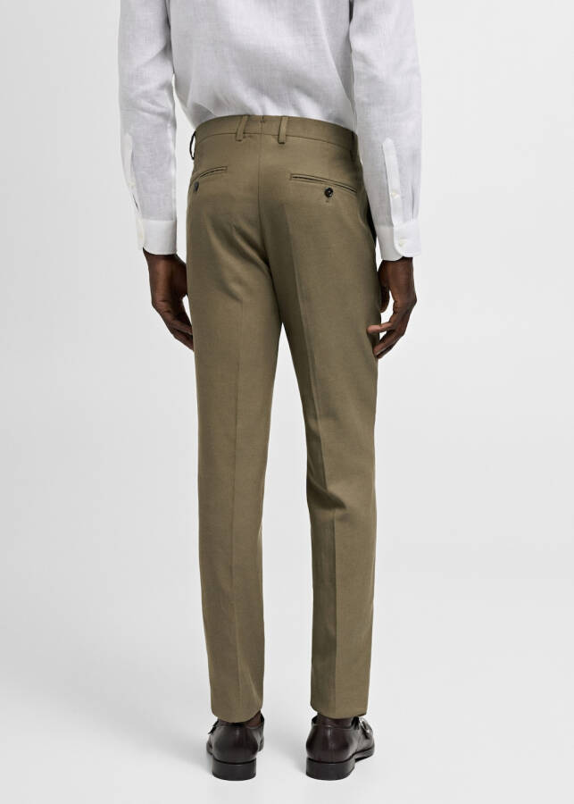 Tencel™ slim fit pleated pants - Khaki - 4