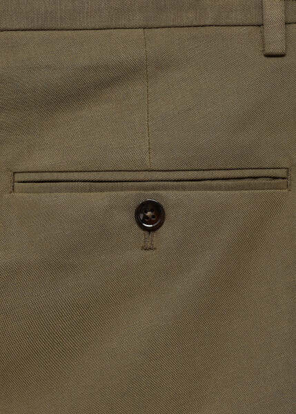 Tencel™ slim fit pleated pants - Khaki - 7