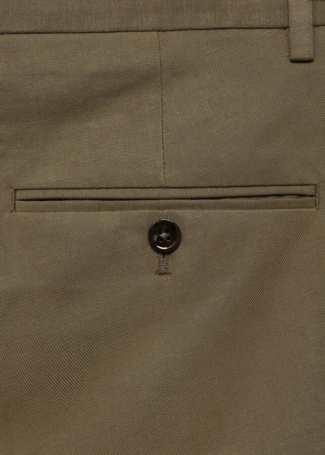 Tencel™ slim fit pleated pants - Khaki - 7