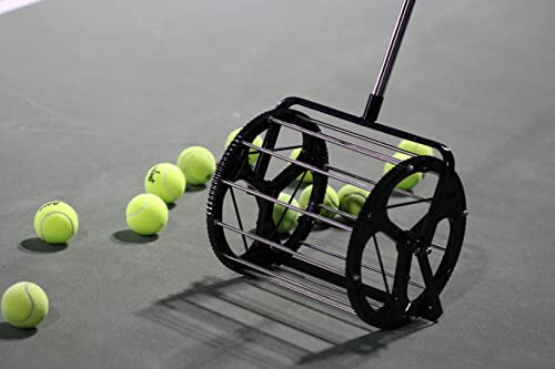 Tenis Antrenörleri ve Oyuncuları, Okullar ve Kulüpler İçin Tenis Topu Sepeti, Tenis Kortu Ekipmanı/Aksesuarı (55 Top Kapasiteli Tekerlekli Yuvarlanma) - 2