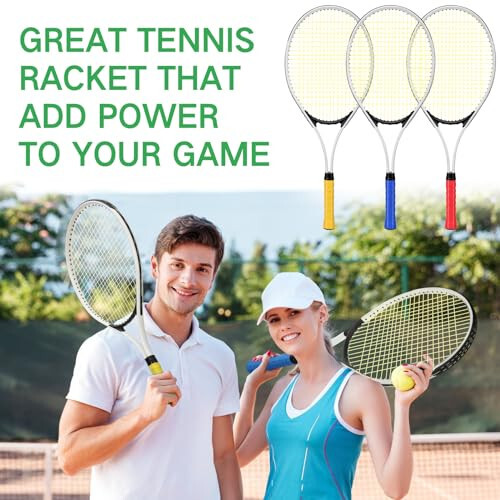 Tennis Rackets for Adult Recreational 6 Players 27'' Tennis Racket Set with 3 Balls Lightweight Tennis Rackets Bulk for Women Men Tennis Training and Beginner with Overgrip and Bag - 7