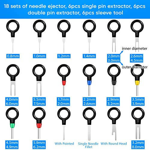 Terminal Removal Tool Kit 82 Pcs Depinning Tool Electrical Connector Pin Removal Tool Kit Pin Extractor Terminal Release Tool Set for Automotive Car - 3