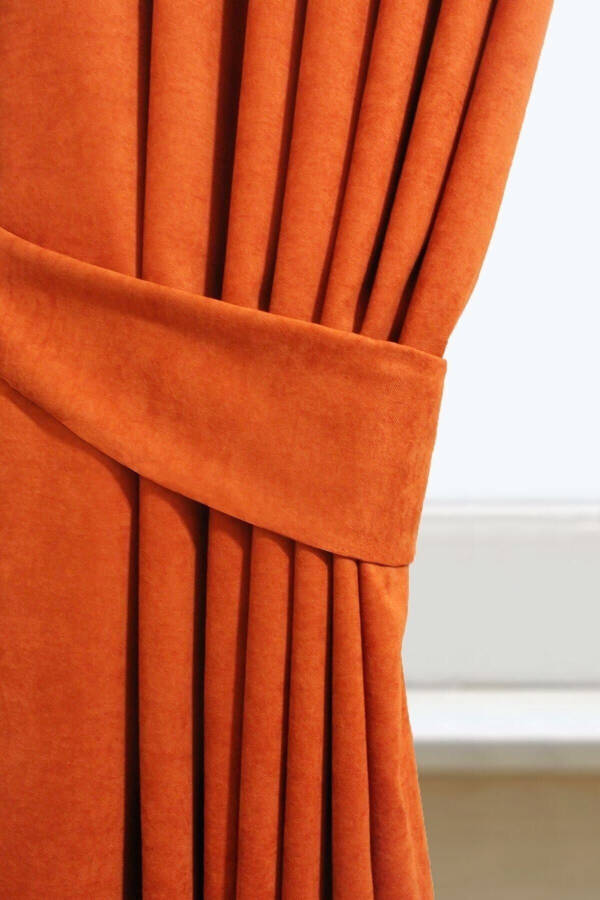 Terracotta Honeycomb Velvet Textured Blackout Curtain Plain Stitch Extrafor Pleat 1st Class Quality - 3