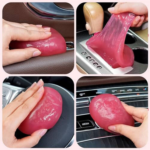 TeSabMi Car Cleaning Gel for Car Cleaning Putty Car Putty Car Interior Cleaner Car Slime Auto Detail Tools Car Accessories Gifts for Men Women Stocking Stuffers Pink - 3