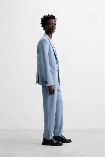 Textured Classic Pants - Sky Blue - 4