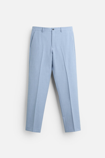 Textured Classic Pants - Sky Blue - 5