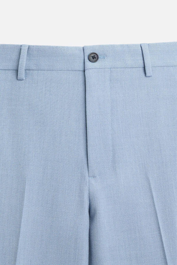 Textured Classic Pants - Sky Blue - 7