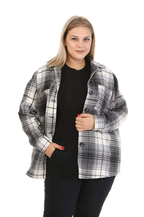 Textured Plaid Lined Jacket - 1