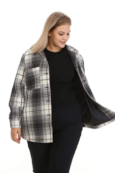 Textured Plaid Lined Jacket - 4