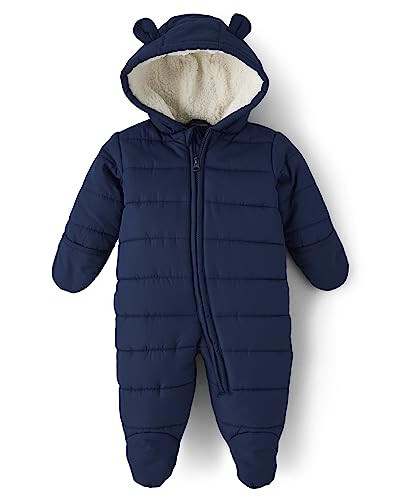 The Children's Place Unisex-Baby And Newborn Fleece Kaputli Fermuarlı Qor Qo'rsog'i - 1