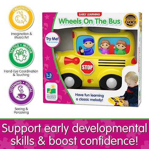 The Learning Journey Early Learning - Wheels On the Bus - Baby & Toddler Toys & Gifts for Boys & Girls Ages 12 months and Up - Award Winning Toy - 6