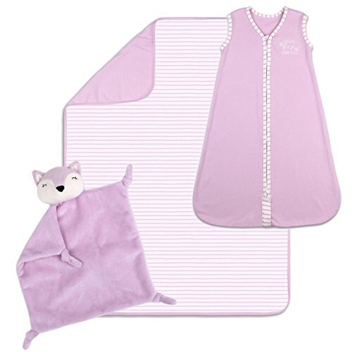 The Peanutshell Baby Sleep Time Gift Set, Purple Sleep Bag, Blanket, and Security Blanket - 13