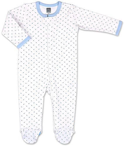 The Peanutshell Baby Sleeper Set for Boys or Girls | 3 Pack in Dinosaur, Solid Blue & Dots | Newborn to 9M Footed Pajamas - 35