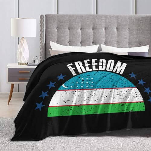 The Uzbekistan Flag and Freedom Throw Blanket 40