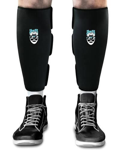 THEFITGUY Og'irlik Ko'tarish 5mm Deadlift Shin Guards, EasyWear Sozlanadigan Yenglar - Poyafzalni Yechishning Hojati Yo'q, Teri, Paypoq, Shimga Kiyinish Mumkin - Yil Bo'yi (Juftlik) - 1