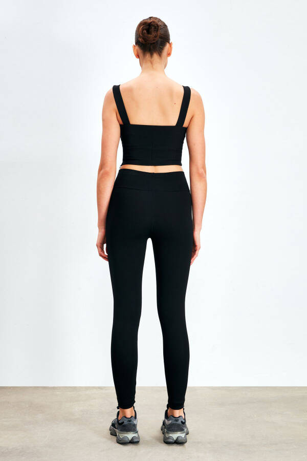 Thick Belted Leggings - BLACK - 5