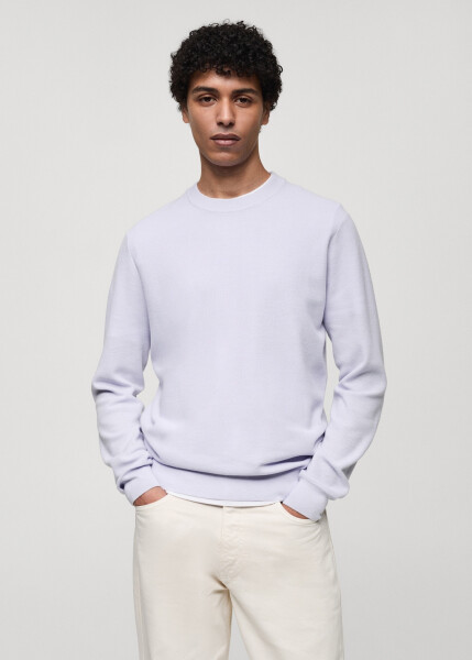 Thin, cotton lilac sweater - 5