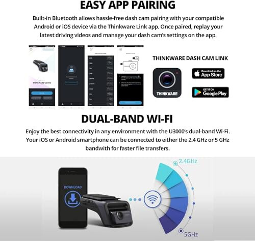 THINKWARE U3000 2CH 4K Front Dash Cam, 2K Rear Cam, STARVIS 2 Sensor Night Vision, Car Camera 5GHZ Wi-Fi GPS Radar Buffered Parking Mode, Free 64GB Card, CPL Filter, Speed Camera Alerts, OBD Cable - 11