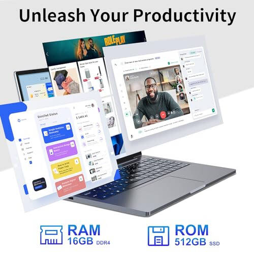 THKGRCE 16 İnç Dizüstü Bilgisayar, 16GB DDR4 512GB SSD, Intel N95 İşlemci (3.4GHz'e Kadar) 16:10 FHD Windows 11 Pro Dizüstü Bilgisayar Parmak İzi Okuyucuyla, Tam İşlevli Type-C, Tam Metal Kasa, 180° Açılma Açısı - 3